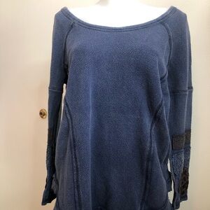 Free People Navy Knit Sweater
